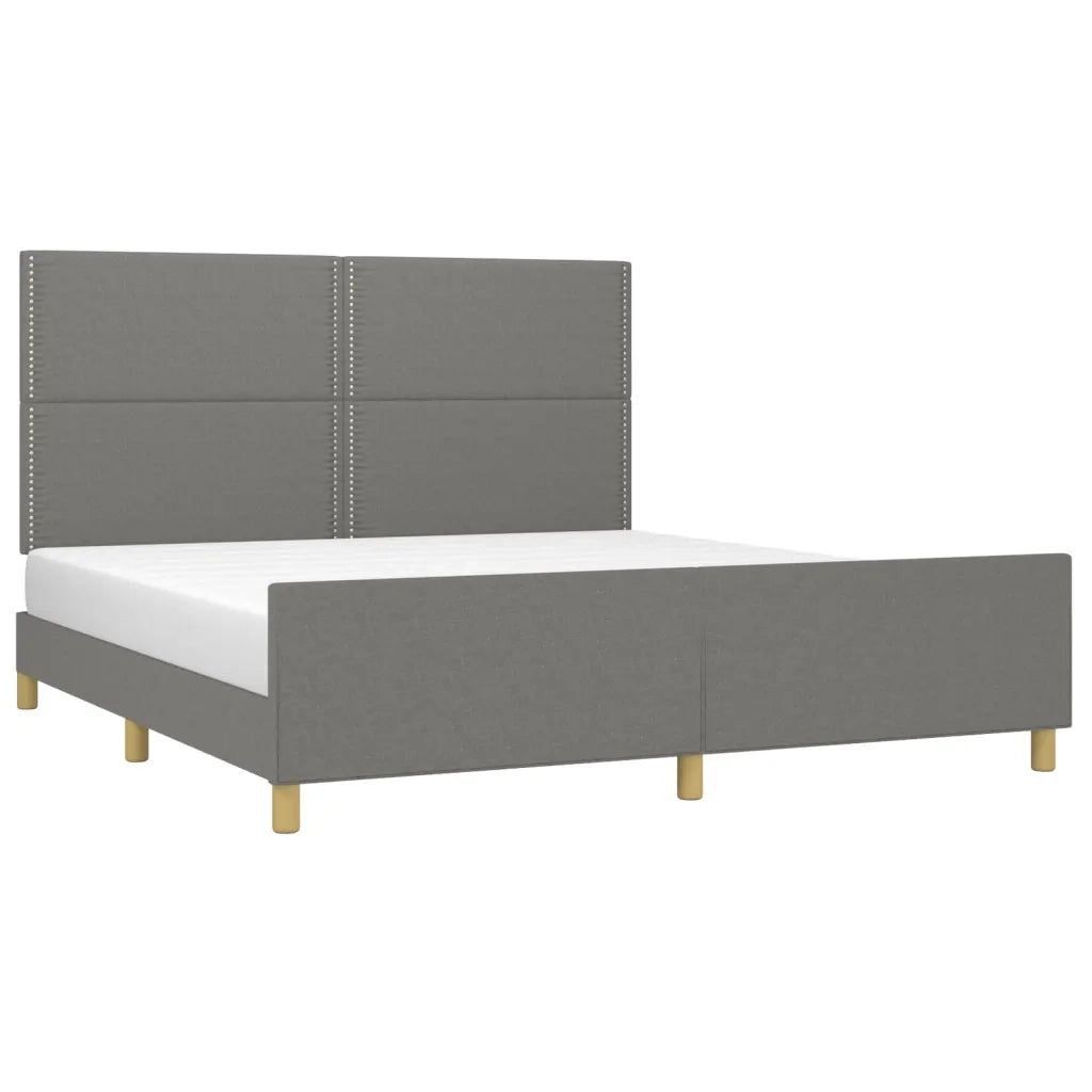 Letto matrimoniale | Letto per adulti | Giroletto senza Materasso Grigio Scuro 180x200 cm Tessuto