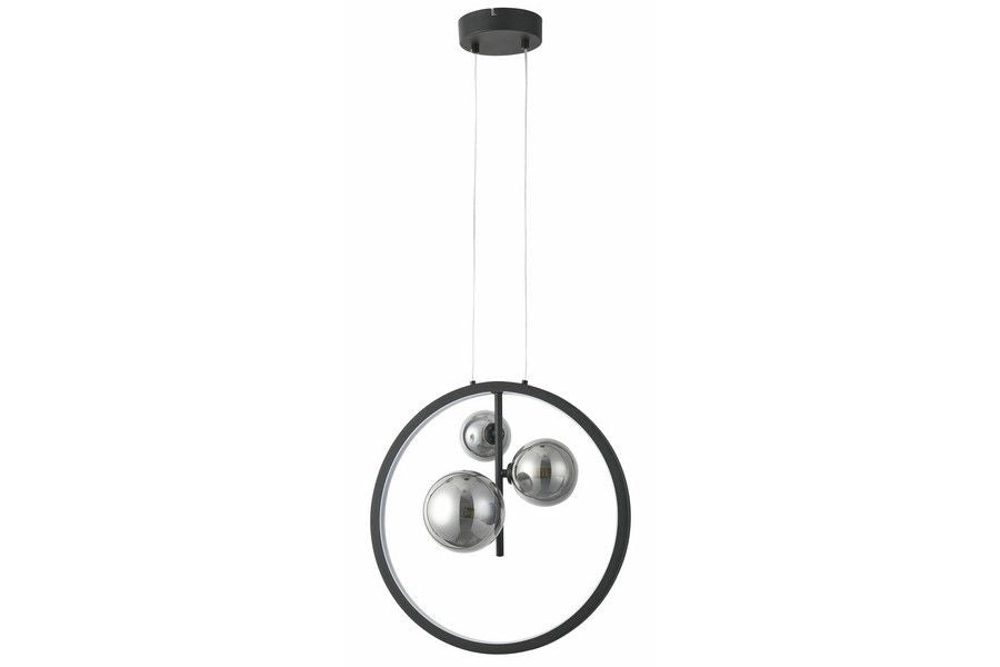 Lampada a sospensione nera ad anello Omaha Reality 20W