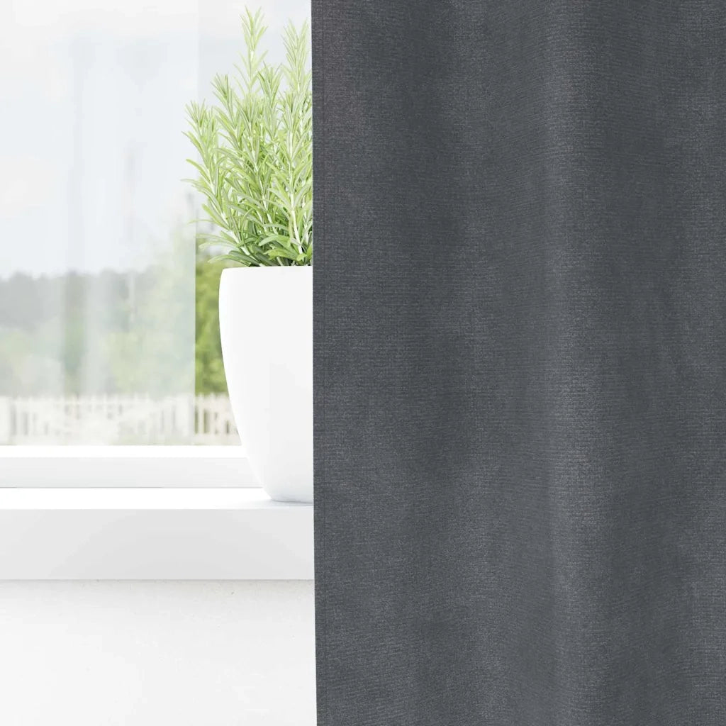Tende Oscuranti | Tende Blackout 2 pz Grigio chiaro 140 x 245 cm Velluto