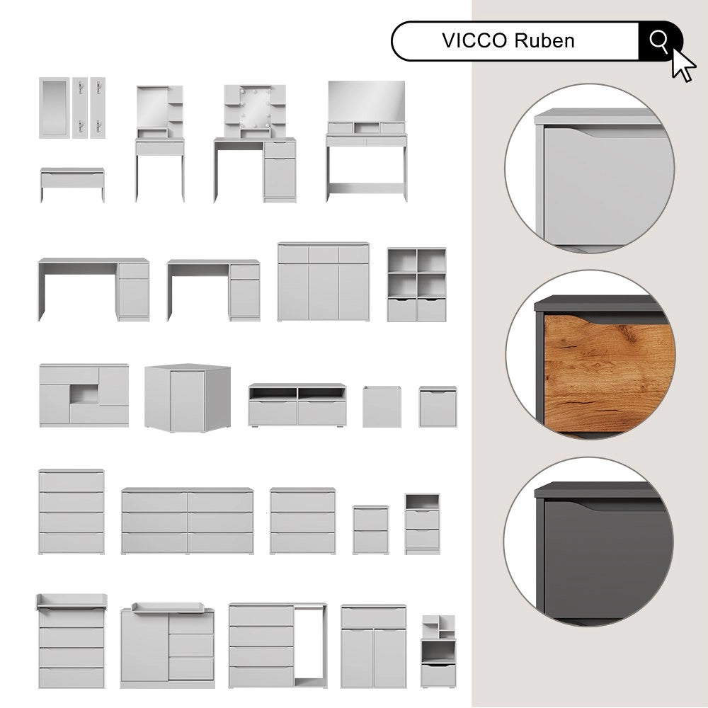 Vicco Scrivania Bianco 120 x 55 cm con cassetto