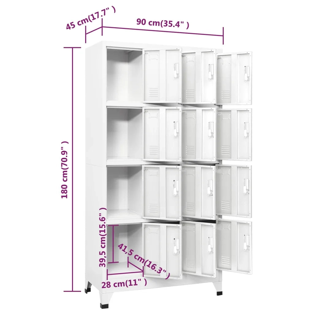 Armadietto a Chiave con 12 Scomparti 90x45x180 cm   cod mxl 53257