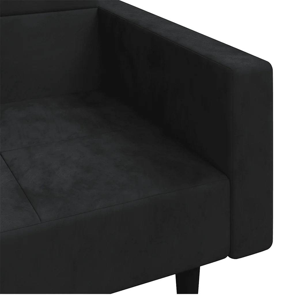 Divano letto | Sof¨¤ letto | Letto singolo a 2 Posti con 2 Cuscini Nero in Velluto