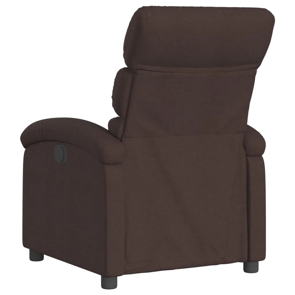 Poltrona Reclinabile Marrone Scuro in Tessuto 371694
