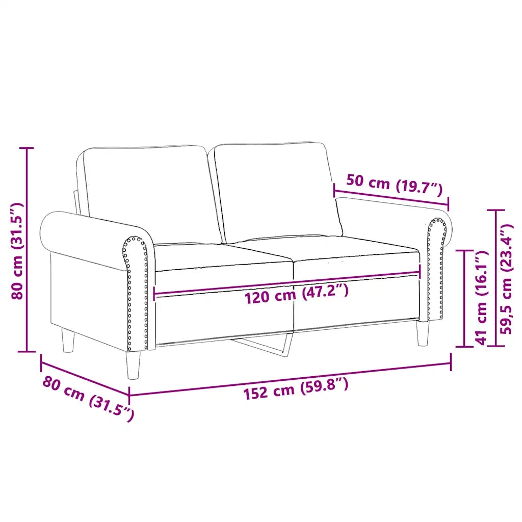 Divano a 2 Posti-Sofa 2 Posti grigio scuro 120 cm in Velluto 287011