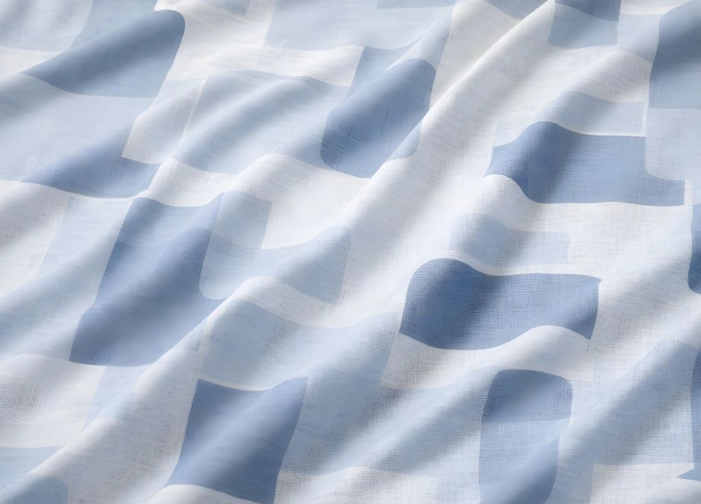 Completo Lenzuola Letto In 100% Cotone Made Italy Disegno Brick - Piazza E Mezza - Azzurro