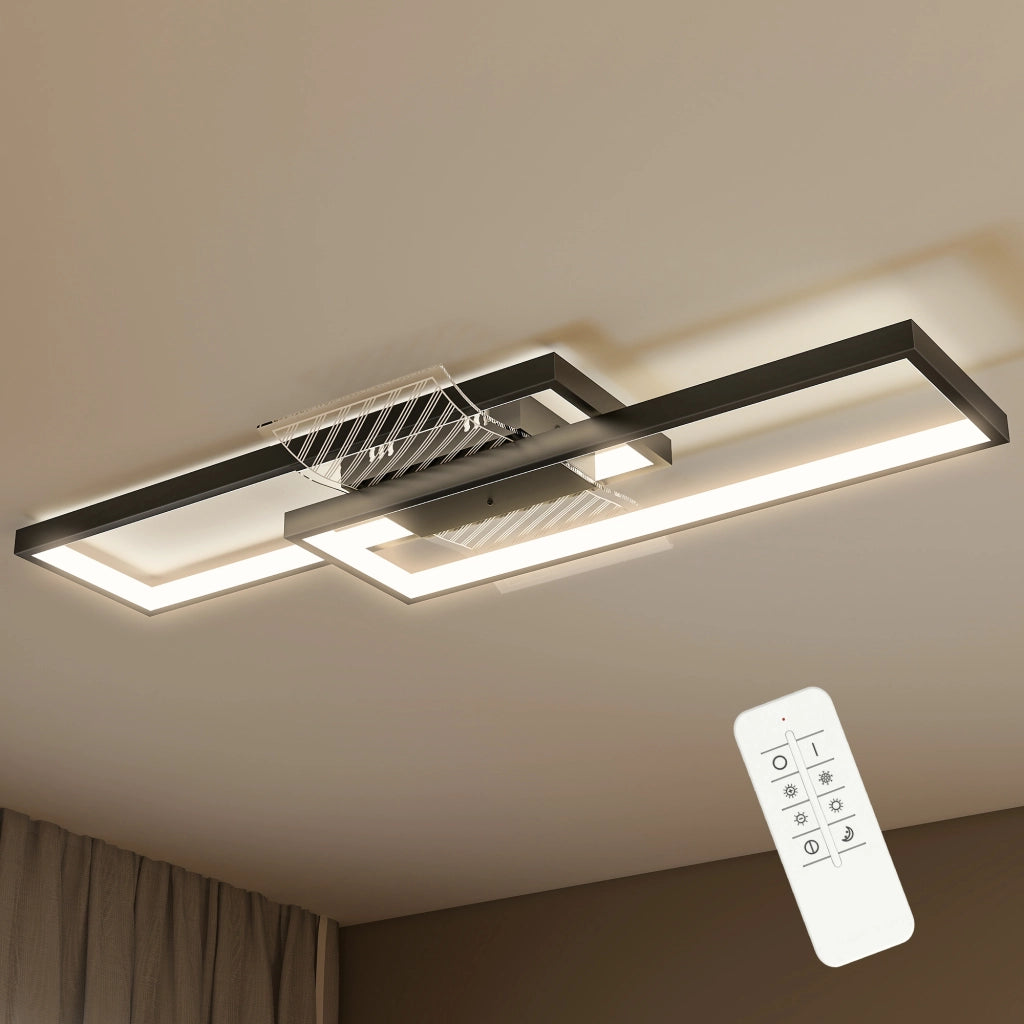 Plafonnier LED ¨C zephmum ¨C 70x30 cm, nero