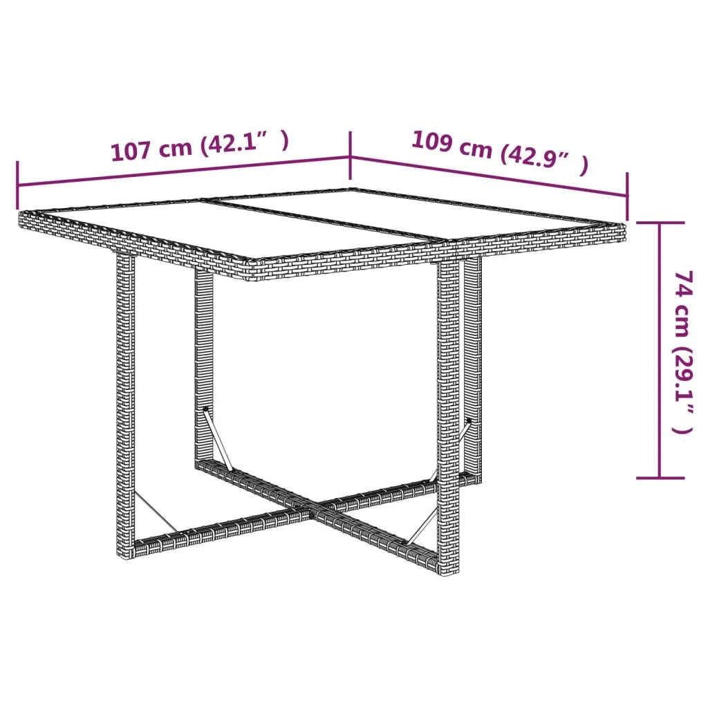 Set Pranzo da Giardino 9 pz con Cuscini in Polyrattan Grigio 3095511