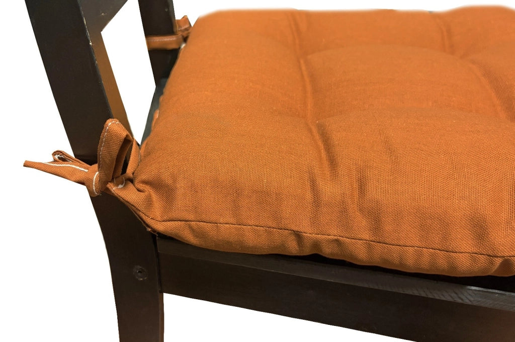 Set 4 Cuscini Sedia Cotone Morbidi Imbottiti Universali Coprisedia Eleganti Marrone