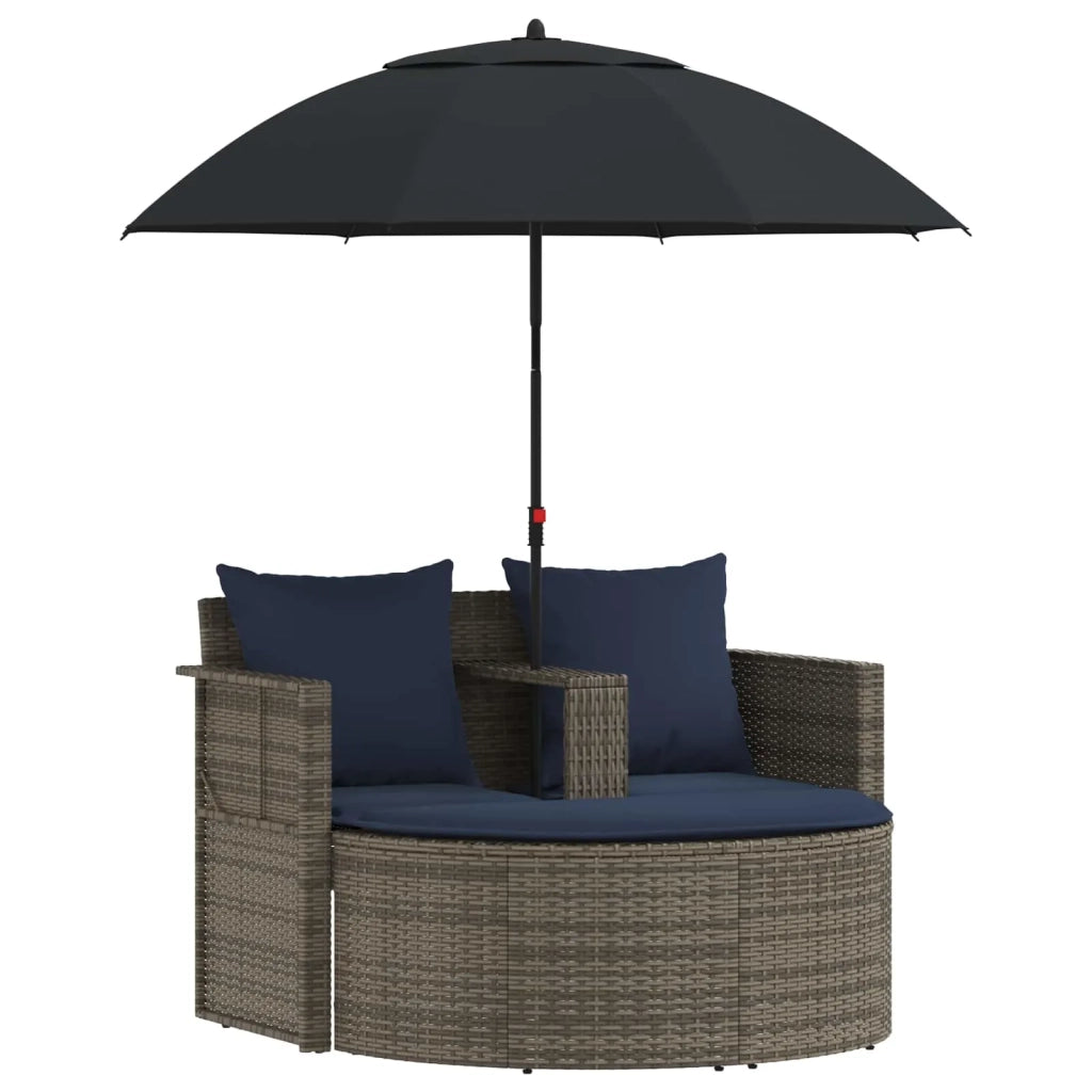 Divano da giardino 8 pcs Grigio e Blu Navy polyrattan 42025903