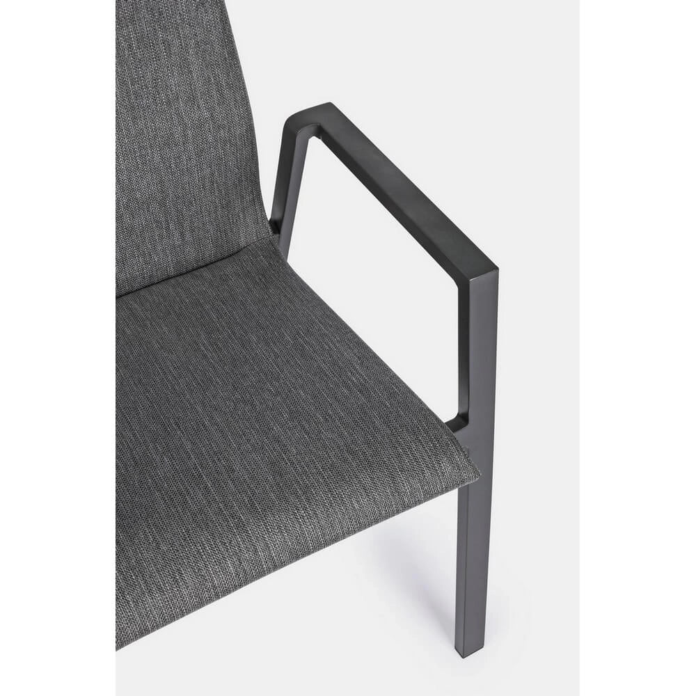 Set di 4 Sedia da Esterno con Braccioli in Alluminio e Tessuto - CLASSICAL