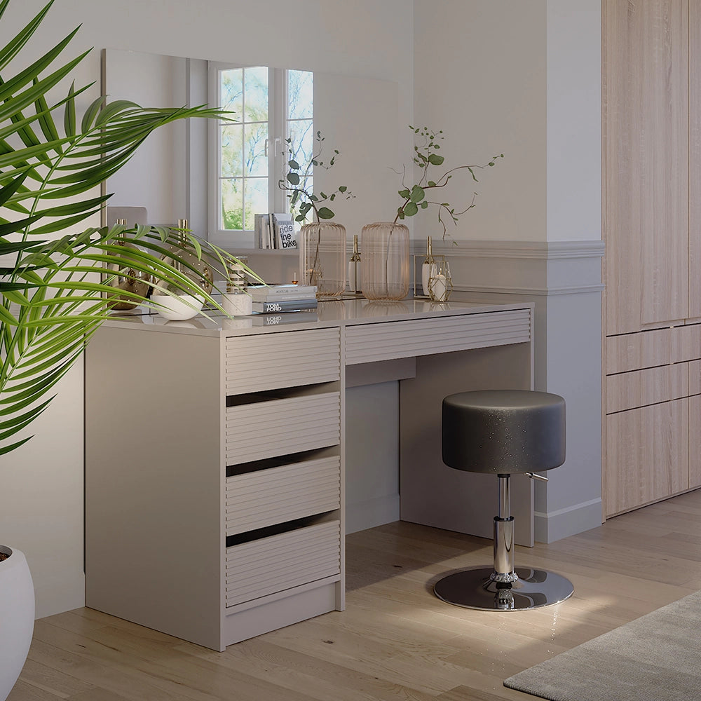 Vicco Tavolino da toilette Cachemire 120 cm con specchio e sgabello
