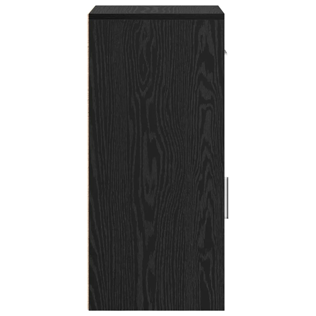 Credenza con cassetto Rovere Nero 38 x 34 x 75 cm 869547