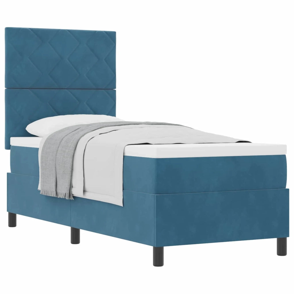Letto a molle con testiera Blu Scuro 80 x 200 cm Velluto 3339864