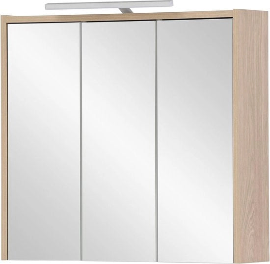 Specchio decorativo in legno di quercia chiaro 65 x 16 x 60 cm