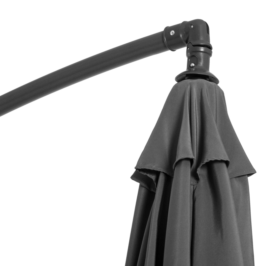 Ombrellone Decentrato 3x2.5m ¨C Xylo ¨C Acciaio Poliestere Anti-UV Grigio con Manovella