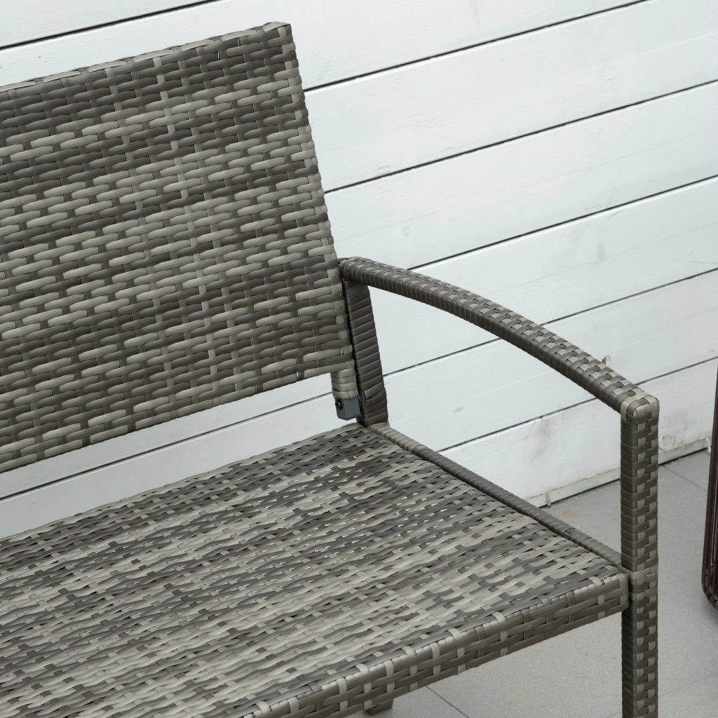 PANCA da giardino 2 posti 119 cm Grigio in acciaio