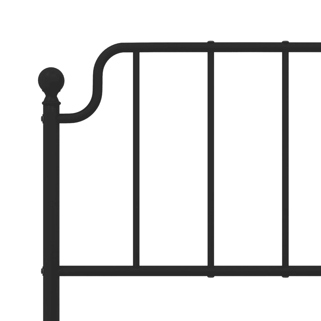Giroletto con Testiera e Pediera Metallo Nero 140x200 cm 373906