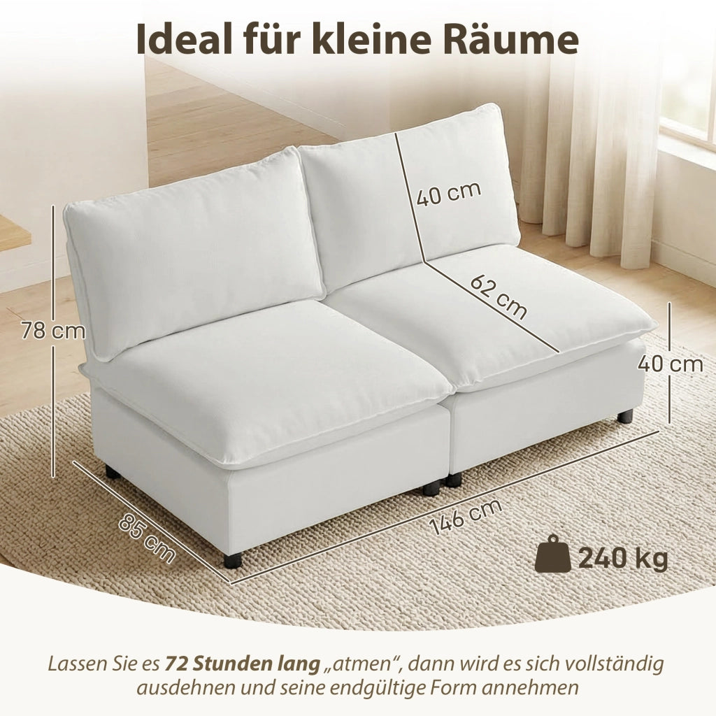 Divano 2 posti in similpelle ¨C zephmum ¨C grigio 146 cm