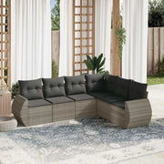 Set Divano da Giardino 6pz con Cuscini Grigio Chiaro Polyrattan 3253749