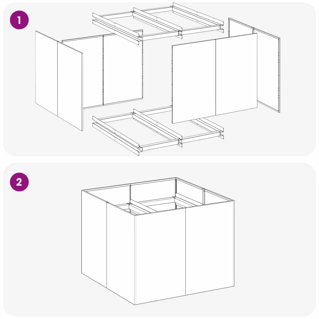 Vaso da giardino Antracite 80 x 80 x 60 cm 8005920