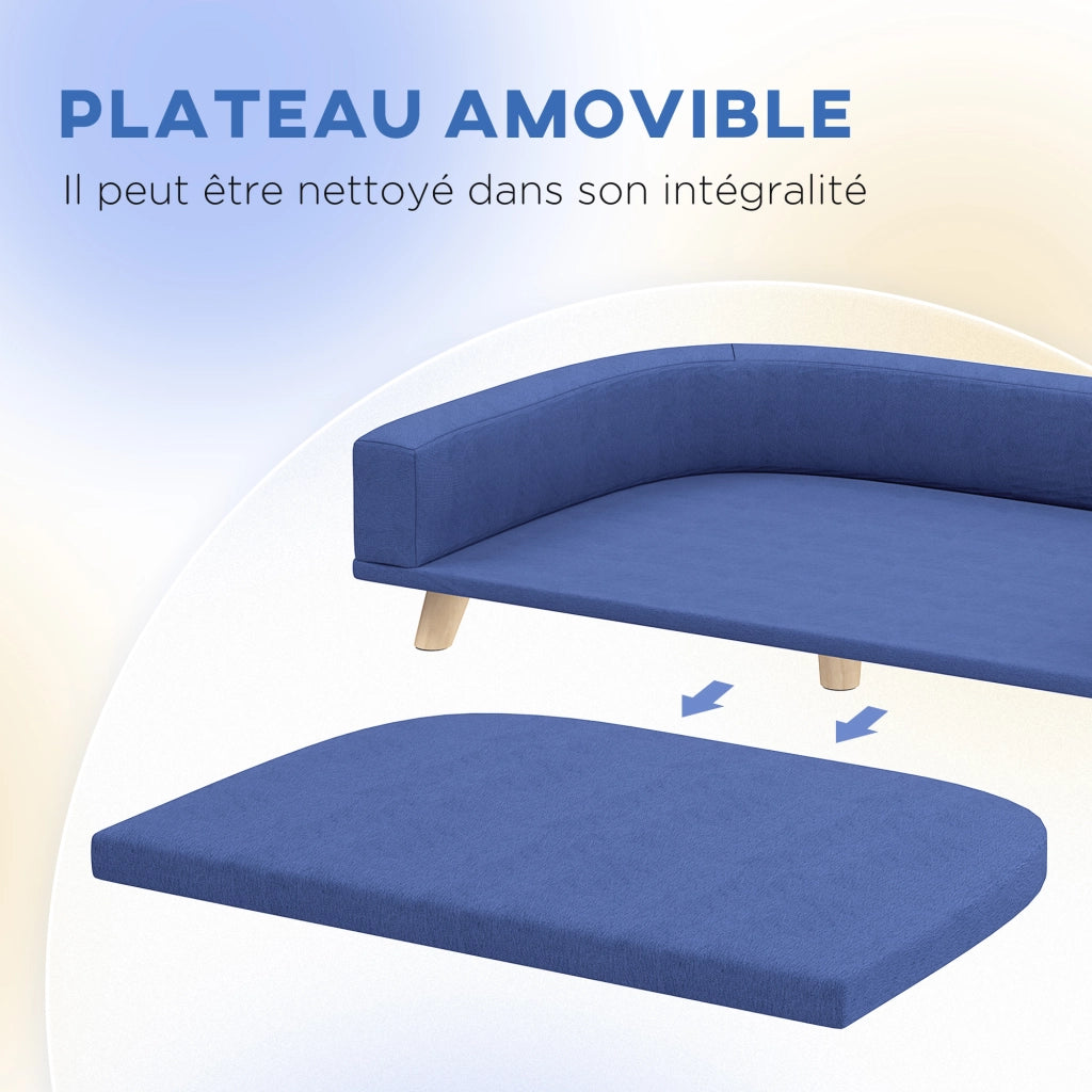 Letto per Cani ¨C Minimal ¨C 98x67x25 cm Blu Tessuto