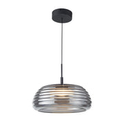 Lampada a sospensione moderna nera vetro fumé LED 20W Italux