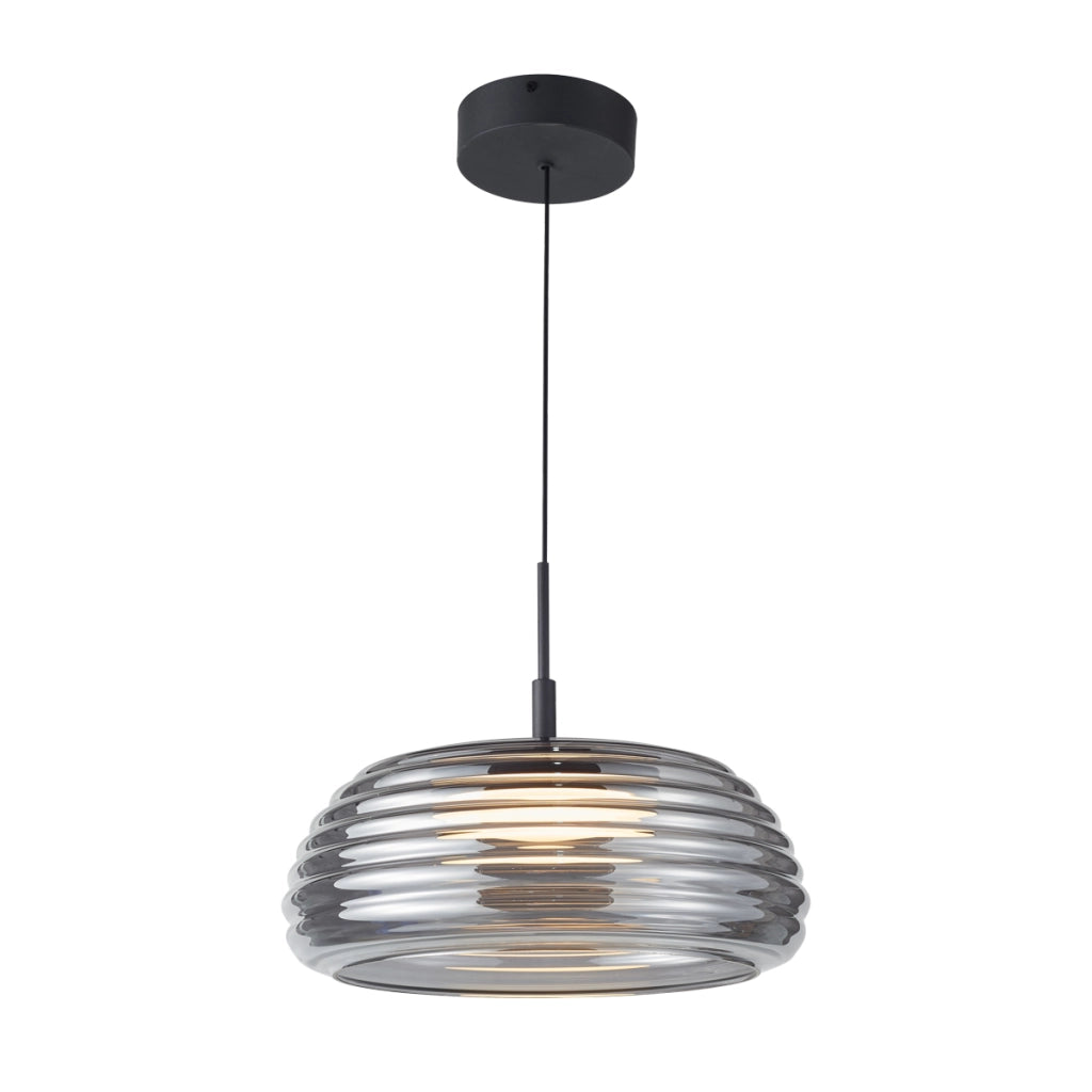 Lampada a sospensione moderna nera vetro fumé LED 20W Italux