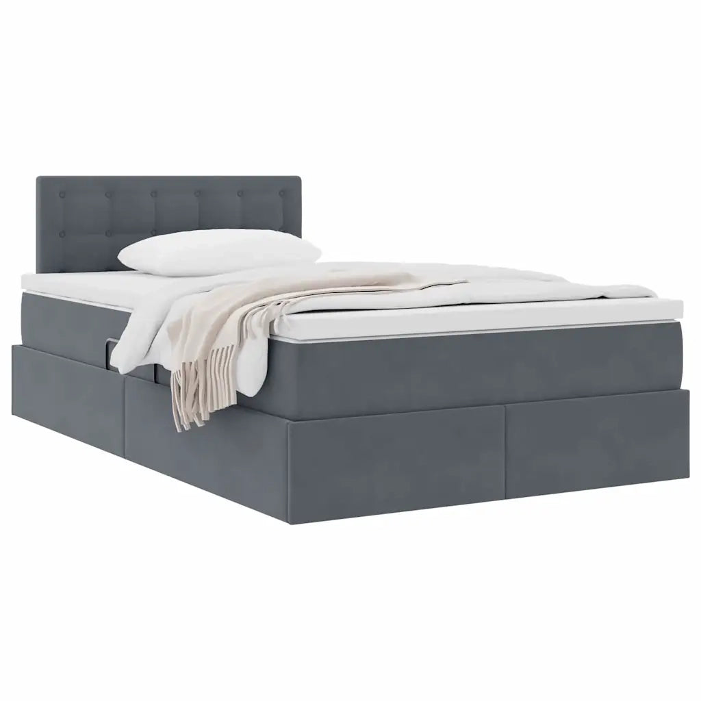 Letto con Contenitore Grigio scuro 120 x 200 cm Velluto 3370870