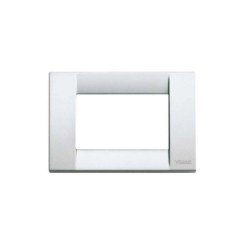 16733.21 Placca Classica 3 Moduli Argento Metallizzato Idea
