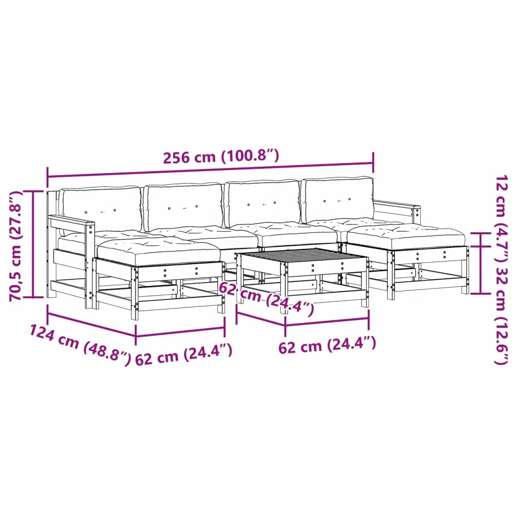 Set Lounge da Giardino 7 pcs Marrone Cerato 3418067