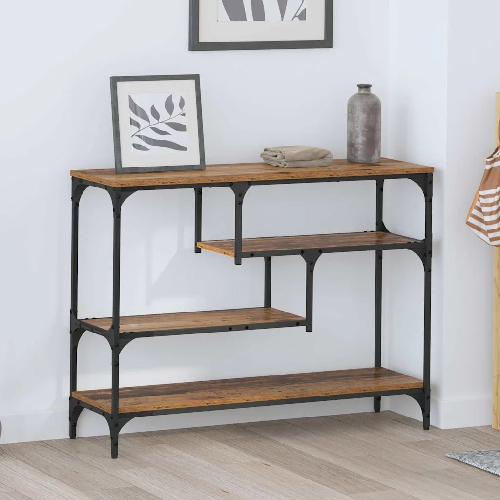 Tavolo consolle con lo scaffale Legno vecchio 100 x 30 x 75 cm 883540