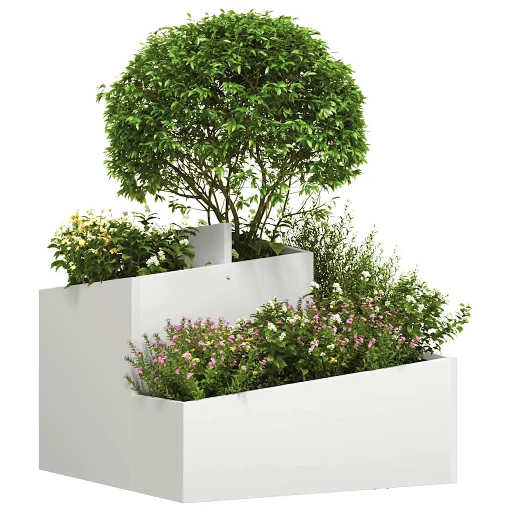 Vaso da giardino Bianco 60 x 60 x 50 cm 873572
