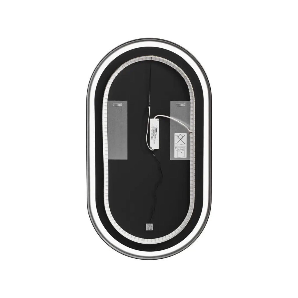 Specchio da bagno LED nero ovale 90x50 cm design