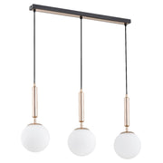 Lampadario moderno nero oro sfere 3 luci E14 VOLDA Alfa