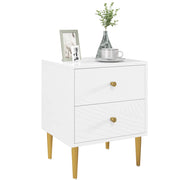 Comodino con 2 cassetti ¨C Minimal ¨C bianco 40x35x50 cm