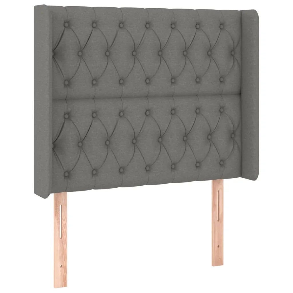 Testiera | Testata ad Orecchio GrigioScuro 103x16x118/128cm inTessuto