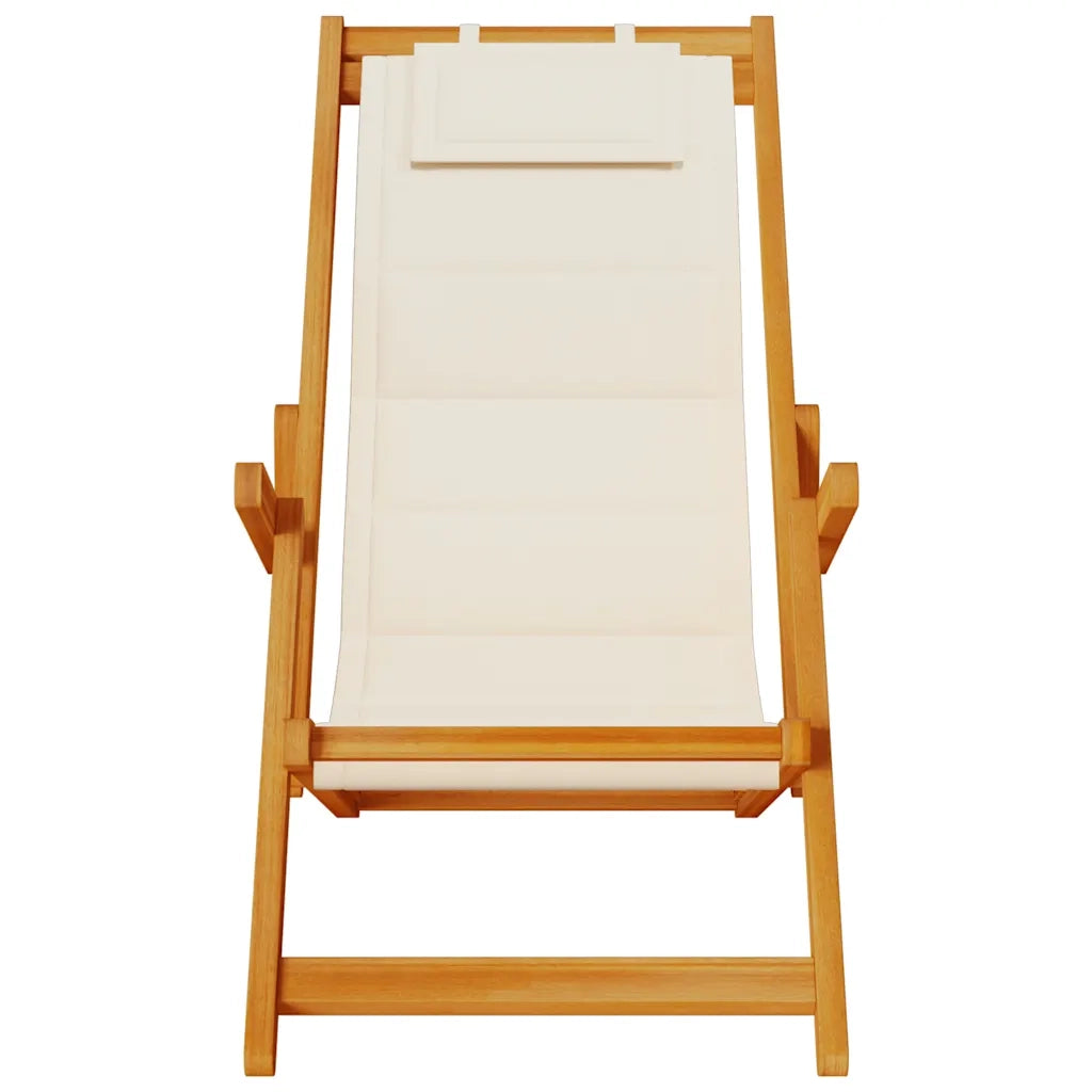 Sedia da Spiaggia Pieghevole Braccioli Legno Acacia&Textilene 4108067