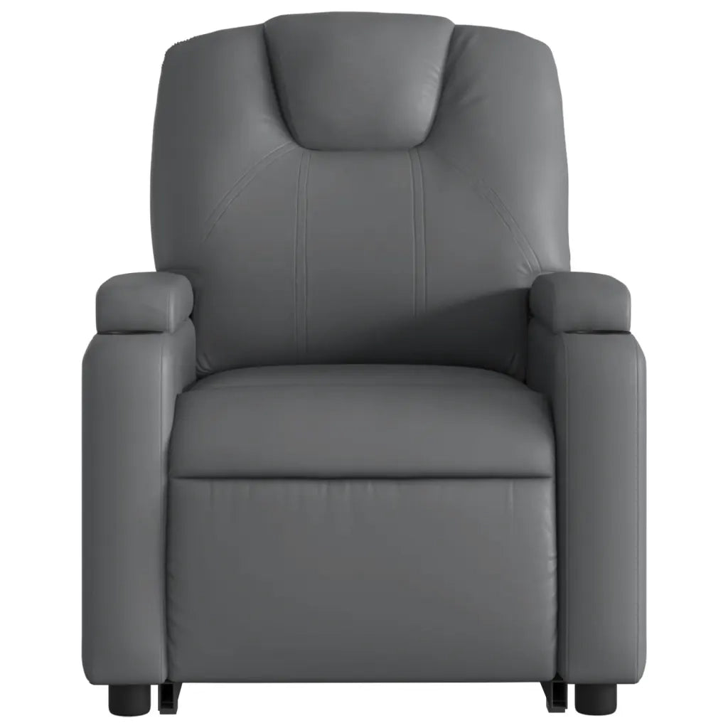 Poltrona Alzapersona Reclinabile Grigio in Similpelle 3204447