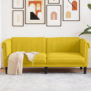 Divano a 2 Posti-Sofa 2 Posti Giallo in Velluto