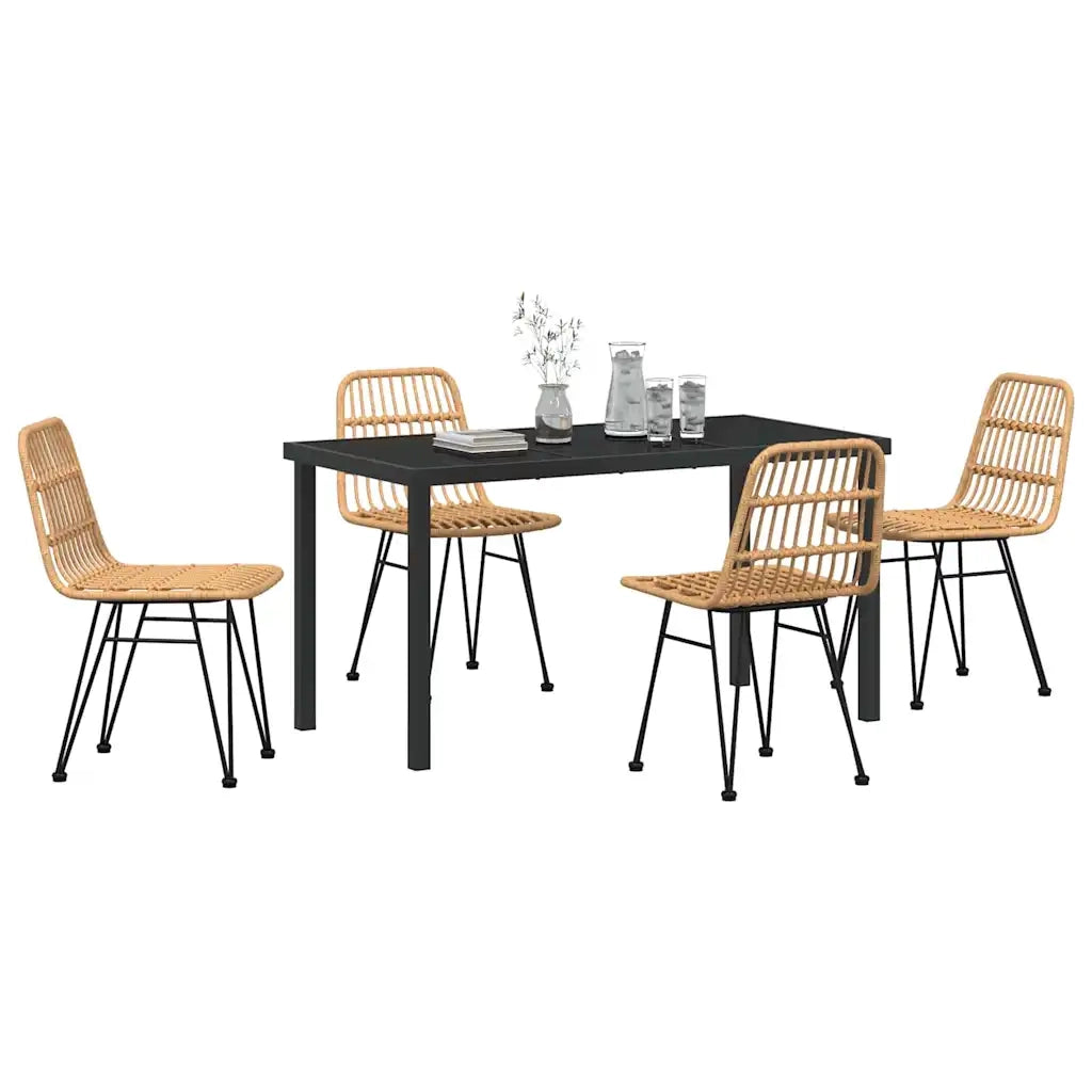 Set da Pranzo per Giardino 5 pcs Marrone 3379193
