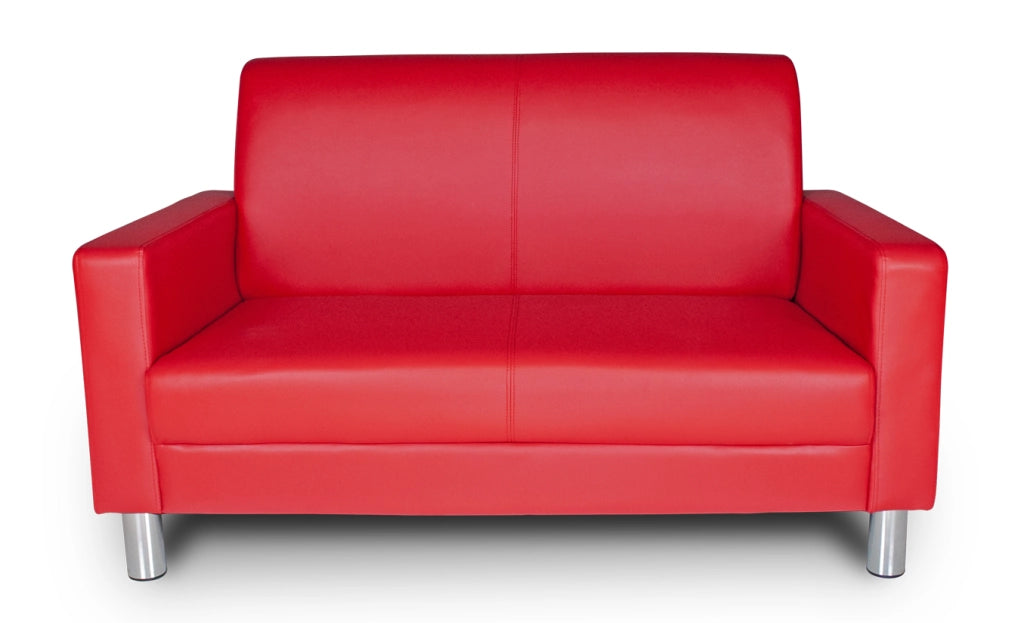 Divano 2 posti in ecopelle rosso - Charlie - DI-CHA02PU