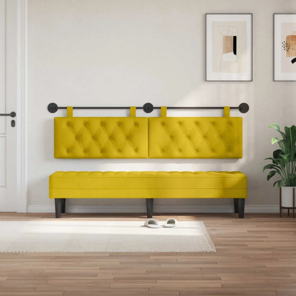 Testiera sospesa Con luce LED Giallo Velluto 42032171
