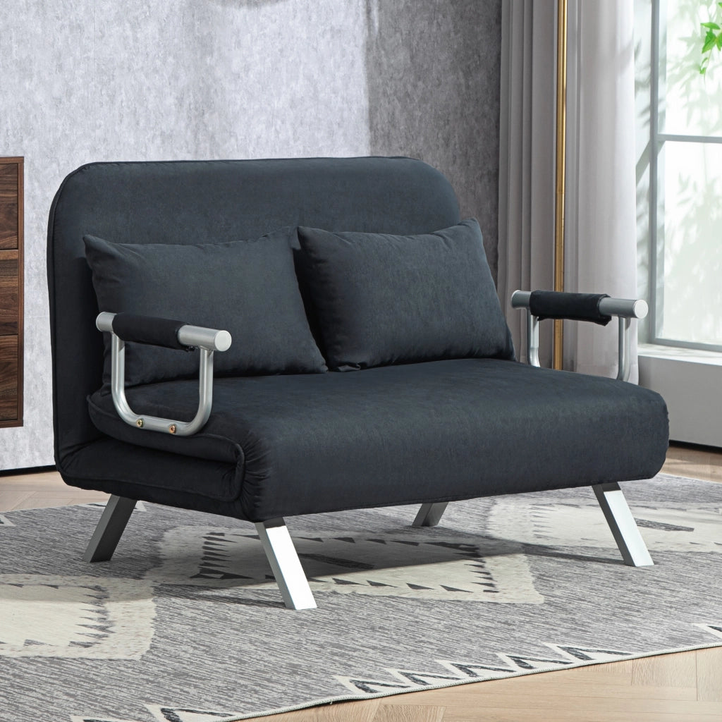 Divano letto 5 posti regolabile ¨C Minimal ¨C similpelle nero