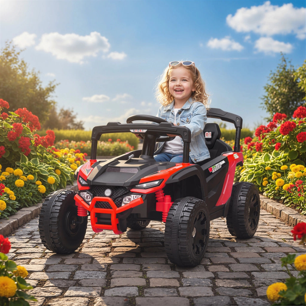 Auto elettrica per bambini UTV ¨C zephmum ¨C rosso, 12V, telecomando, 3-8 anni