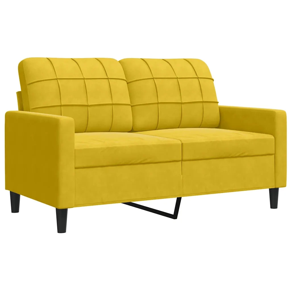 Set di Divani 3 pz con Cuscini e Rinforzi Giallo in Velluto 3278377