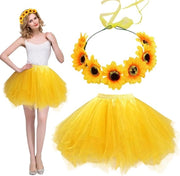 Set da donna con tutu e cappello, stampa zinnia, 2 pezzi