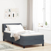 Letto a molle con testiera Grigio scuro 90 x 200 cm Velluto 3340425