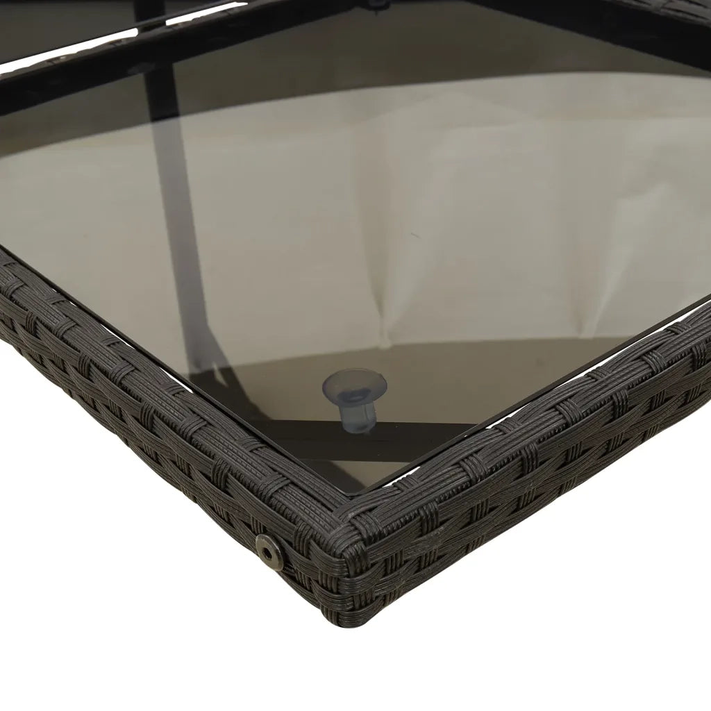 Set da Pranzo da Giardino 9 pz con Cuscini Nero in Polyrattan 3277865