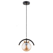 Lampada sospensione Korda nero oro metallo E14 10W Alfa