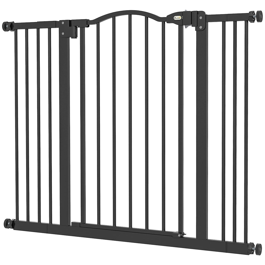 Barriera per Cani Regolabile 74-100 cm con 2 Estensioni ¨C Minimal ¨C Nero